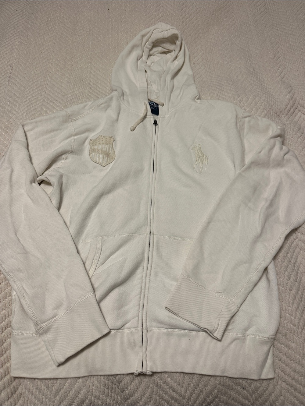 Ralph Lauren Full-Zip Hooded  sweat 
Shirt with Embroidered Logos large